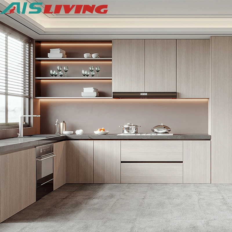 AIS China Furniture Sets Design Deco DIY Model Cheap Prices Complete Beautiful Flat Pack Small Modular Wood Kitchen Cabinets Basic Customization