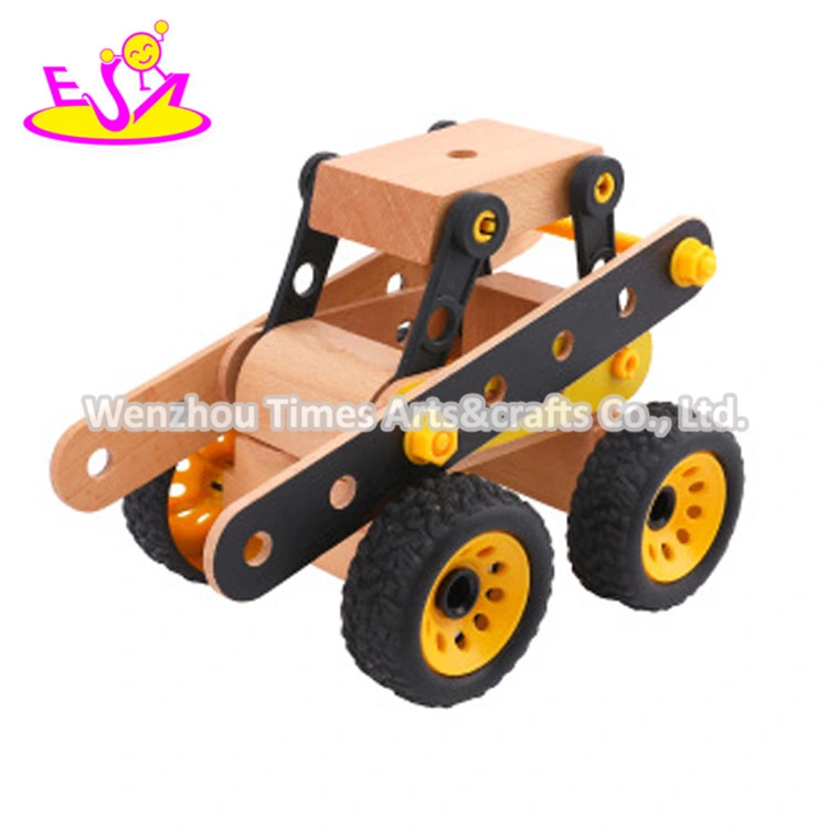 2020 Top Sale Intelligent Wooden Toy Car Assembly for Kids W03b104