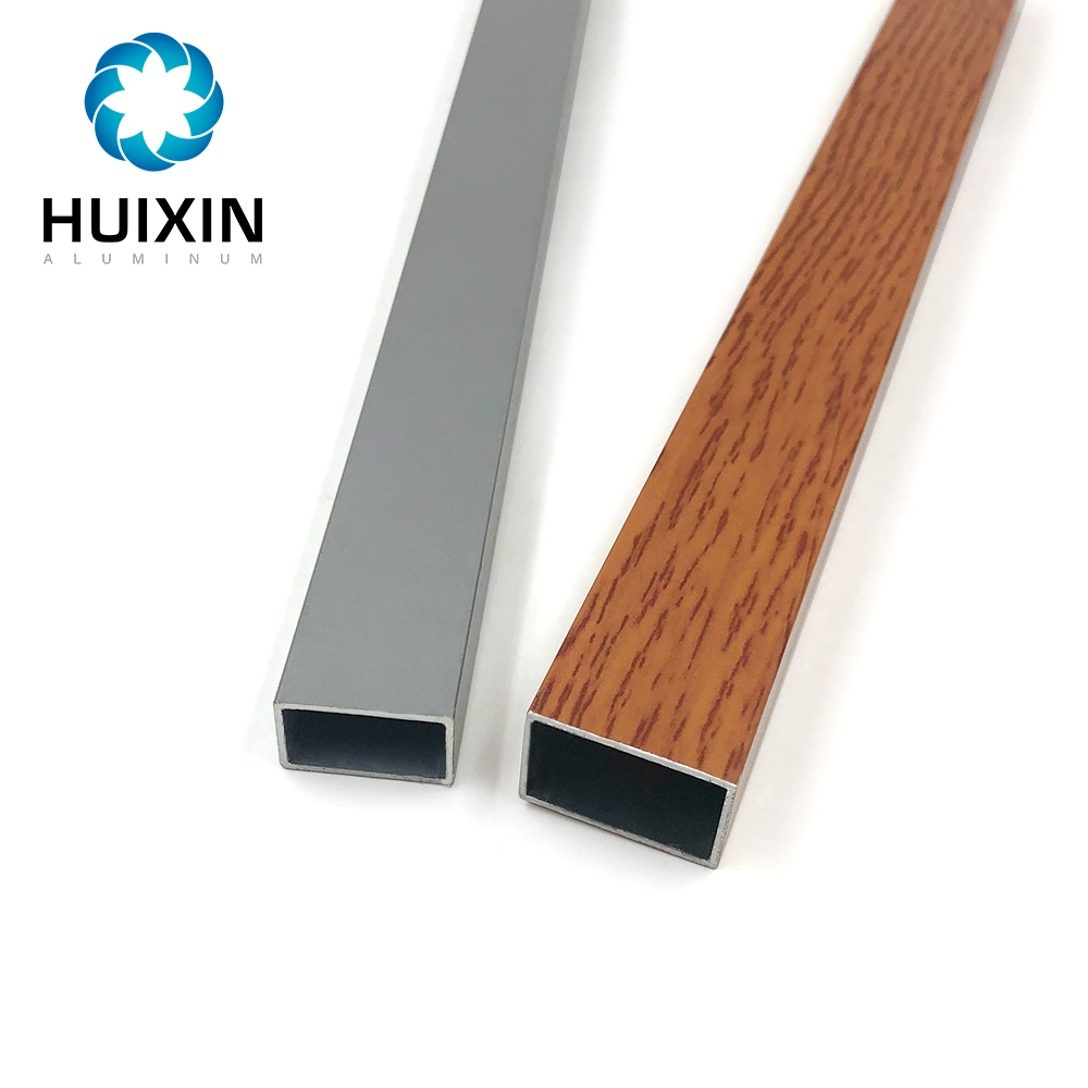 Custom Wood Grain Aluminum Alloy Extruded Rectangular Tubular for Ceiling