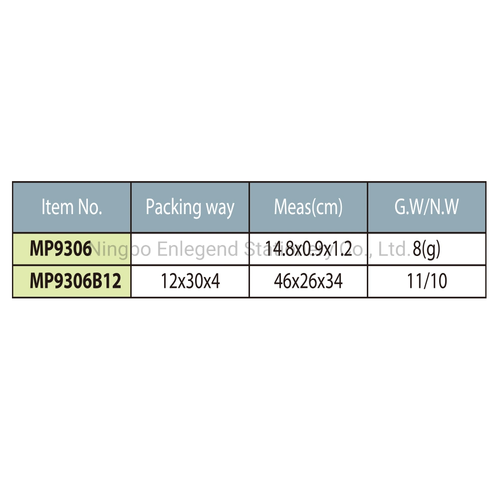 MP9306 Lapiseira Caixa de lápis de plástico com toque suave