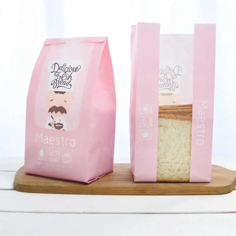 High quality/High cost performance Plastic Packaging Bread Paper Bag for Bakery Toast Box Bags