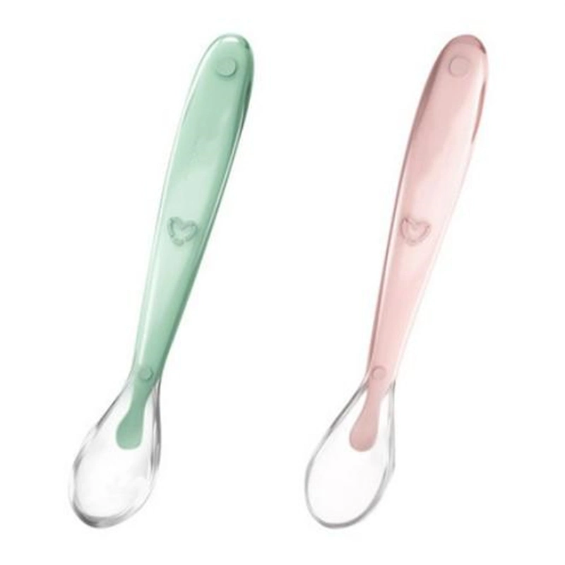 Baby Silicone Spoon Baby Cutlery Spoon Color-Changing Auxiliary Food Bowl