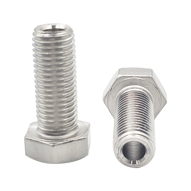 High Precision CNC Machining 304 Stainless Steel Outer Hexagonal Hollow Screw Bolt Mask Machine Full Thread Hollow Screw Accessories M8m10m12m161