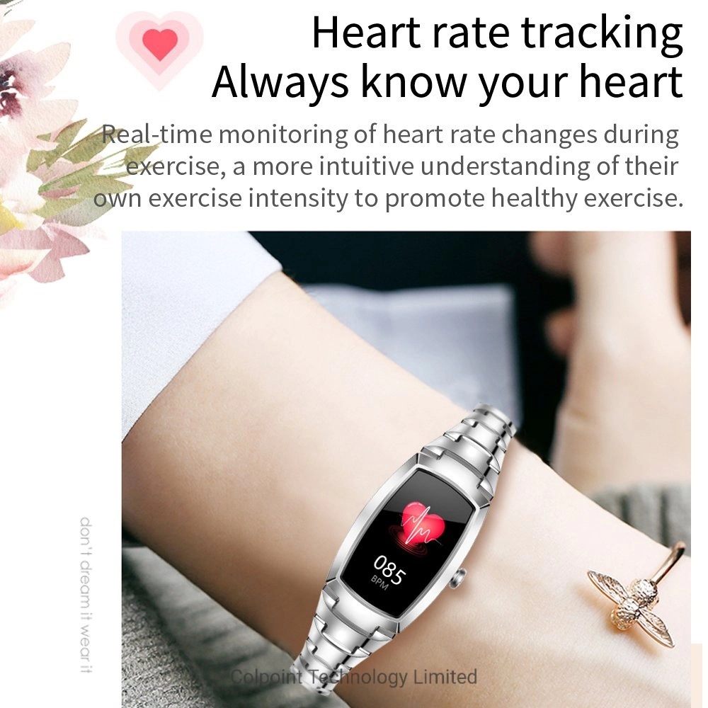 Lemfo H8 PRO 1.08" HD de fitness totalmente táctil Reloj inteligente Impermeable IP67 Pulsera de la salud de la mujer del ciclo menstrual de la presión arterial monitor de frecuencia cardíaca oxígeno -La Plata