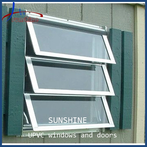 3 Panels Design White Color UPVC/PVC/Plastic Frame Windows with Insulating Glass