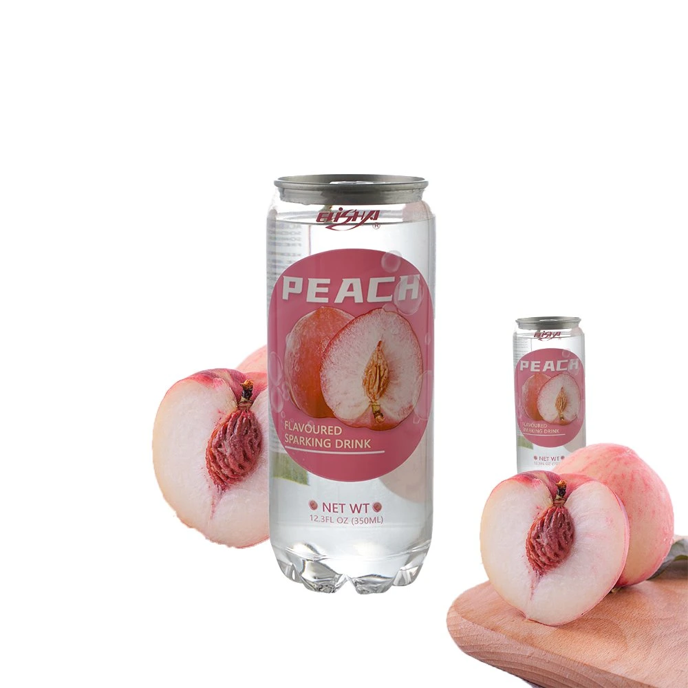 French Natural Sweet Private Label 350ml Peach Flavor Sparkling Water