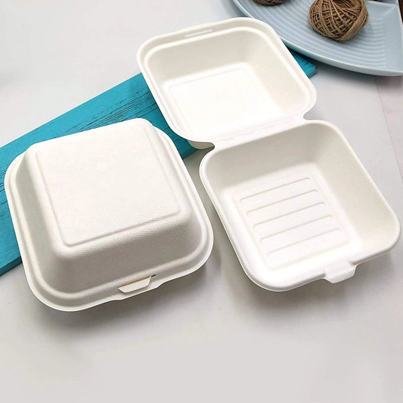 Biodegradable Packing Food Bagasse Salad Compostable Microwave Safe Take out Containers Sugarcane Paper Boxes