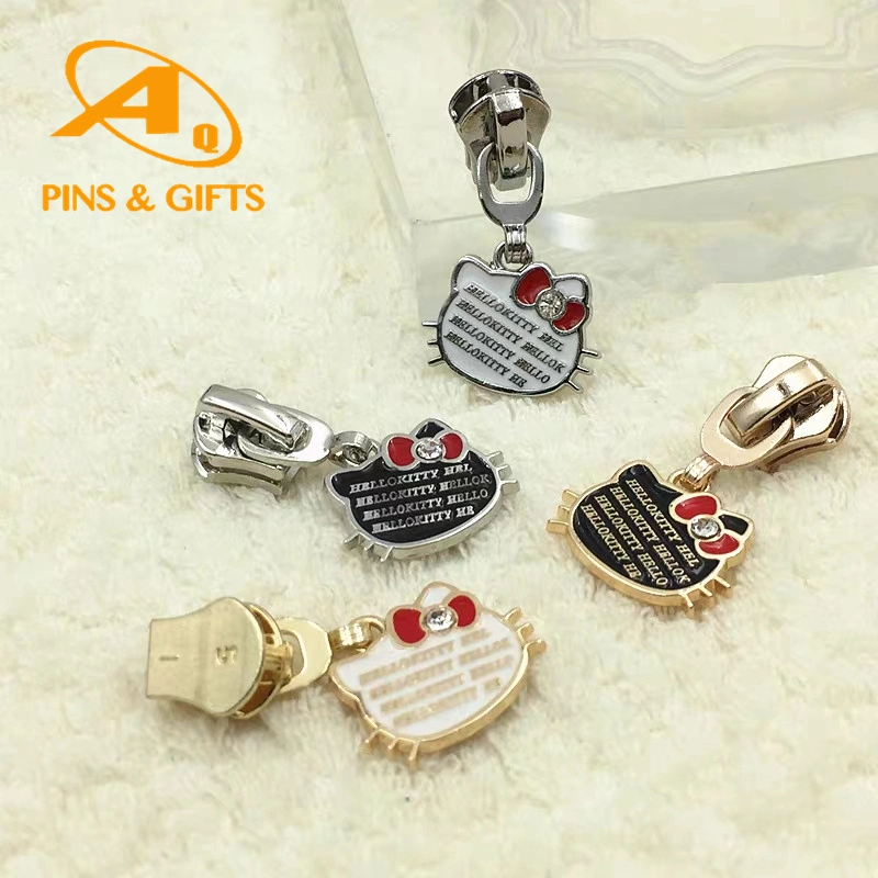 Purse Hardware Metal Set for Garment Nickel Free Plated Zip Zipper Puller Slider Custom Logo Clothing Jeans Garment Jacket Accessories