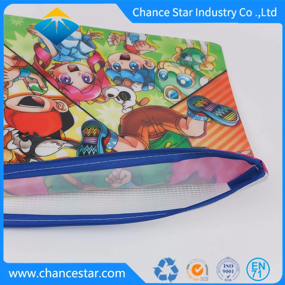 Custom Printed Plastic Embossing Mesh Bag File Folder