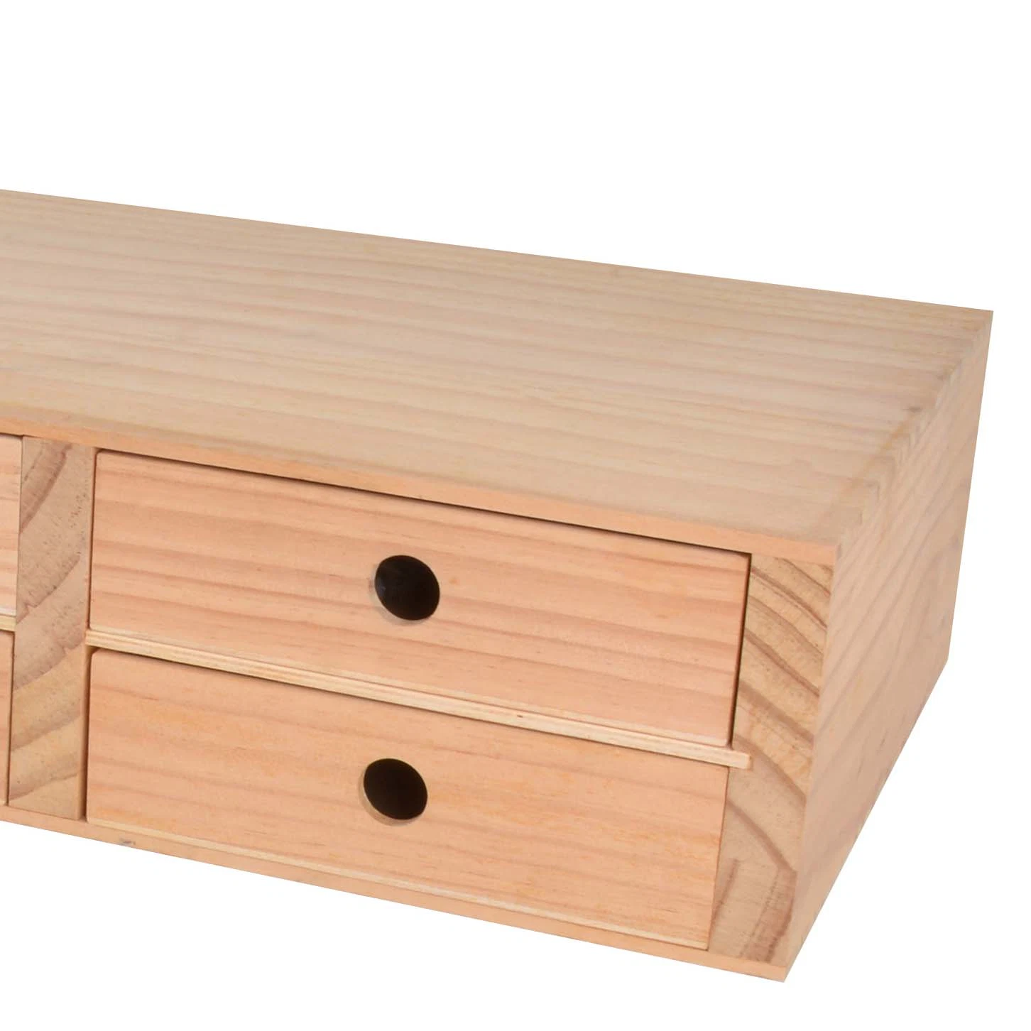 Rectangle Wooden Storage Box with Drawers, Desk Organizer, jewelry Storage