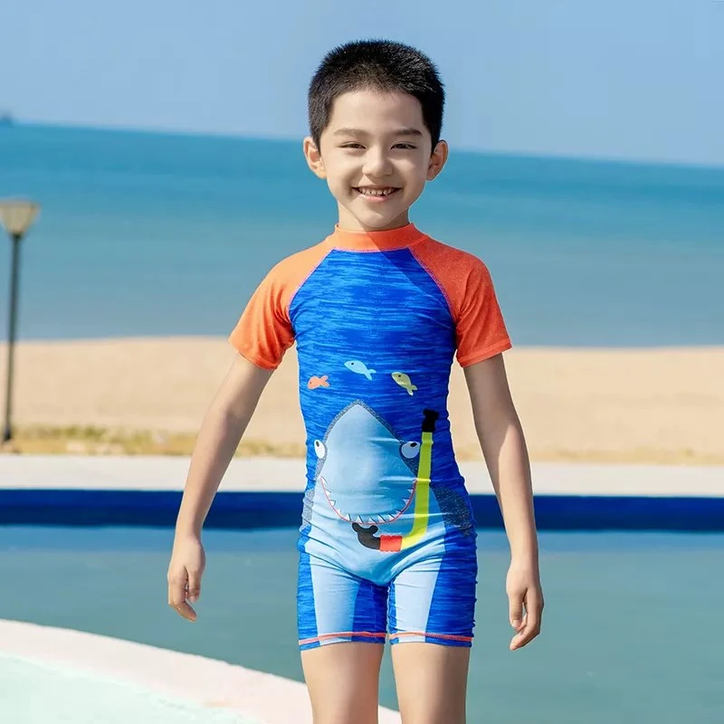 New Fashion Custom Print Boys Sport Beachwear One Piece Swimwear