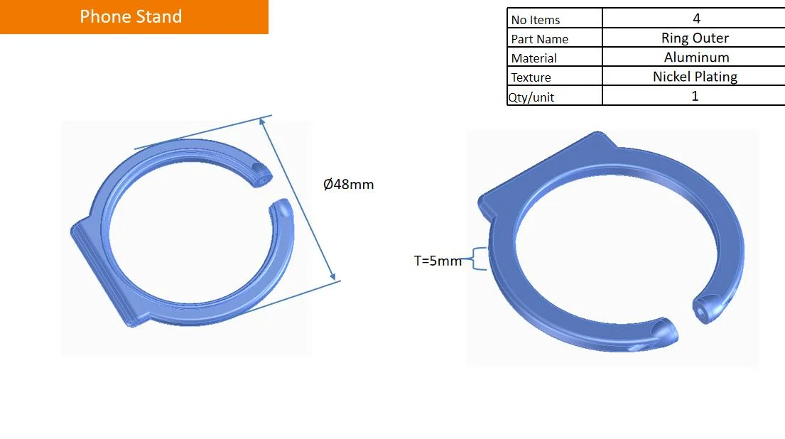 Aluminum Alloy Die Casting Housing for Cell Phone