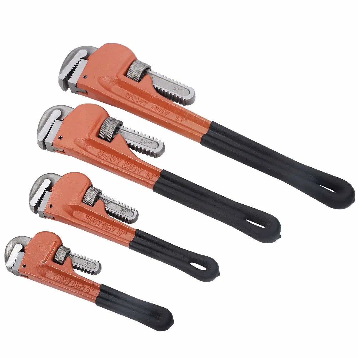 Adjustable 8" 10" 14" 18" Heavy Duty Pipe Wrench Set Monkey Heat Treated