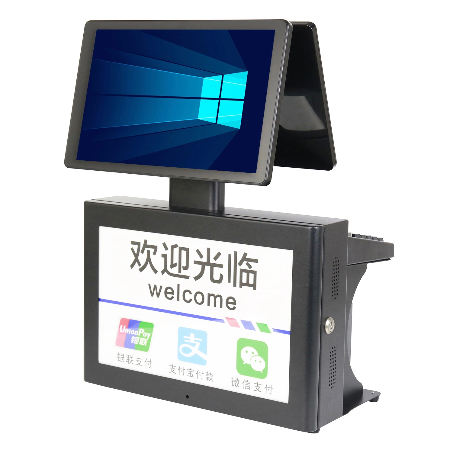 Sistema POS 15,4" Duel Screen Payment Machine electrónico Registro de efectivo