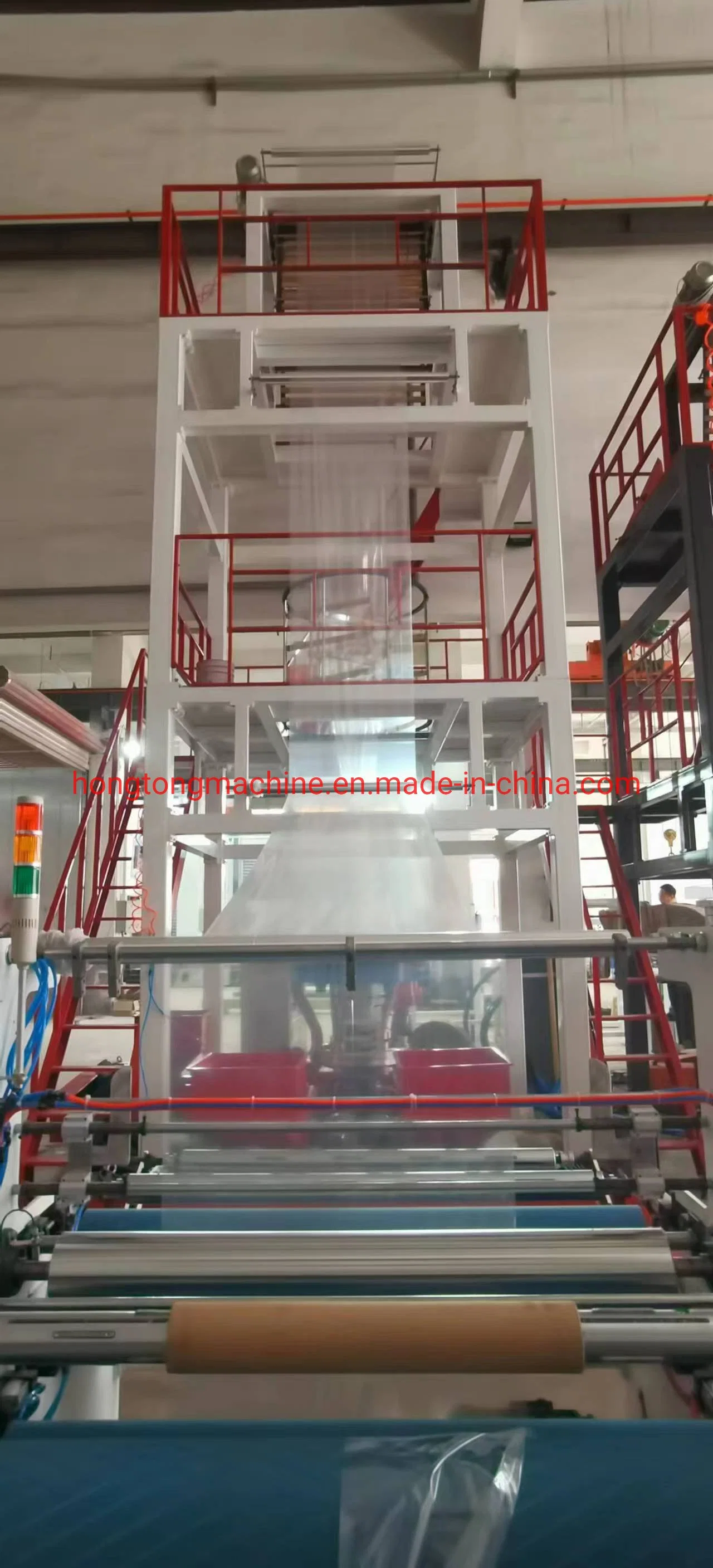 High Speed ABA 3 Layer Biodegradable Filler PE HDPE Film Blowing Extrusion Machine Price