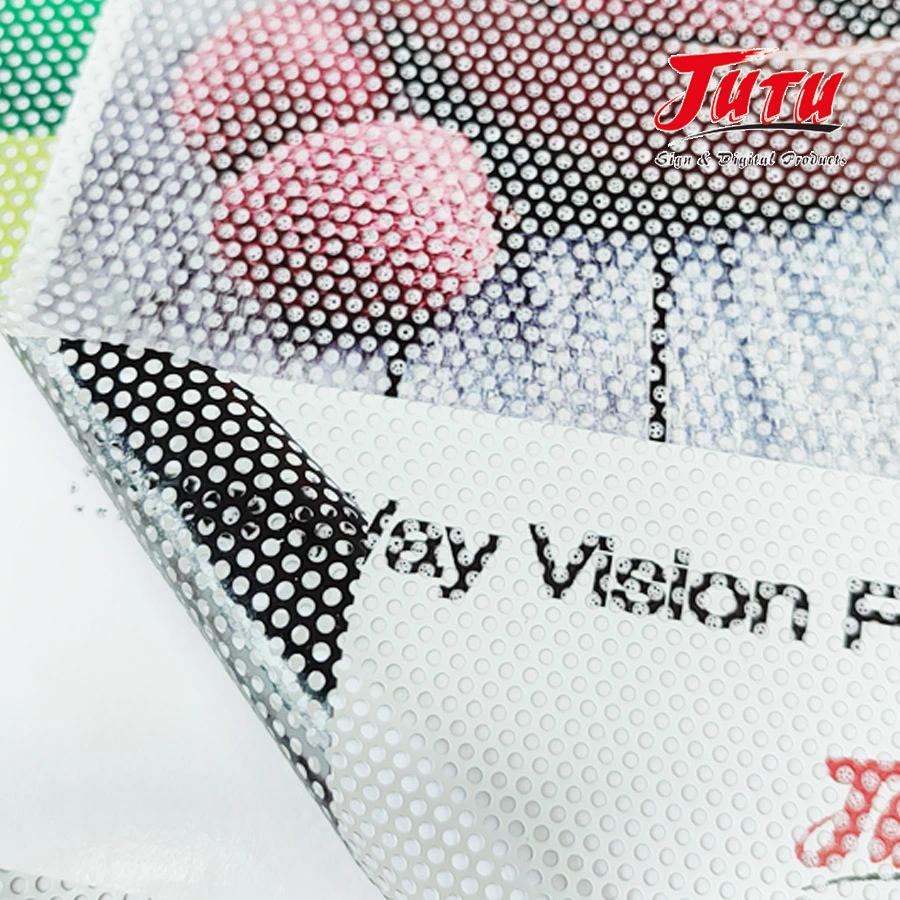 Jutu Hot Selling Perforated Film One Way Vision Vinyl with One Side Visual Communication