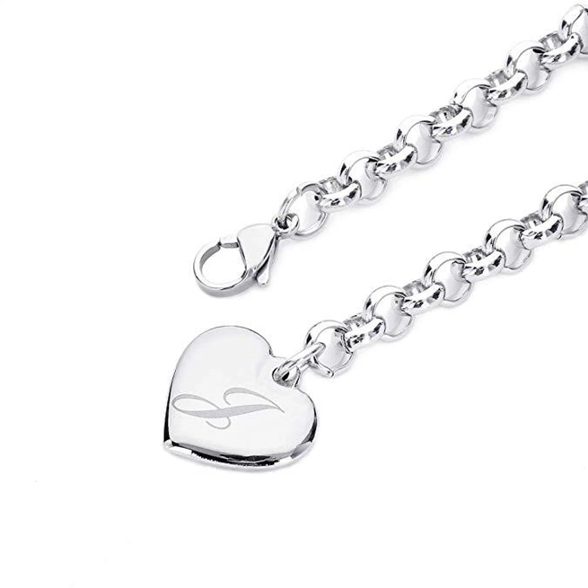 Brazaletes de encanto para niñas chicas adolescentes Regalos Acero inoxidable 26 Letras Pulsera de corazón