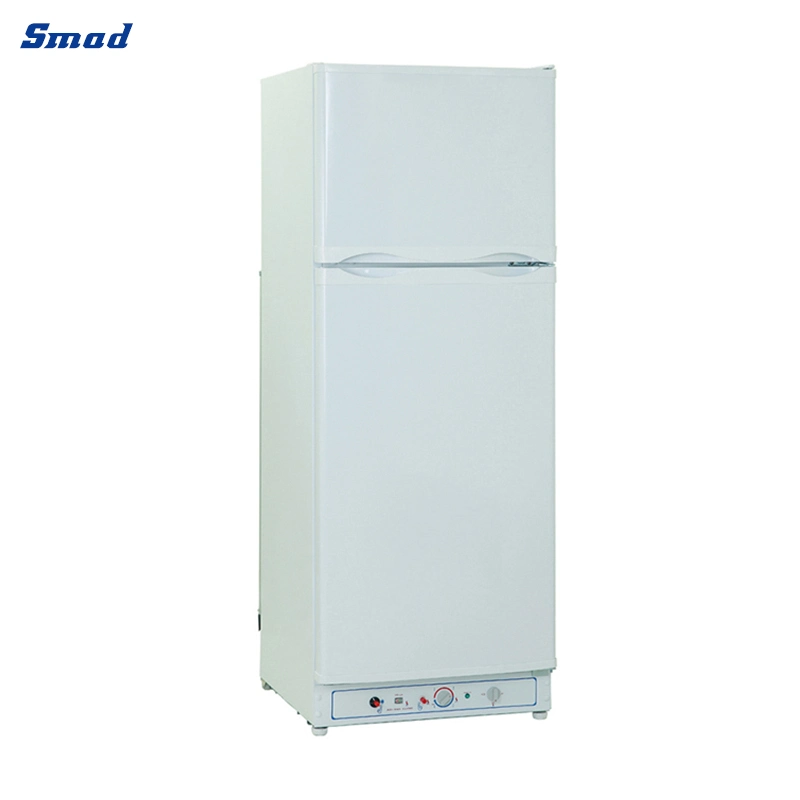 Smad White Propane Double Door Refrigerator Kerosene Fridge for Sales