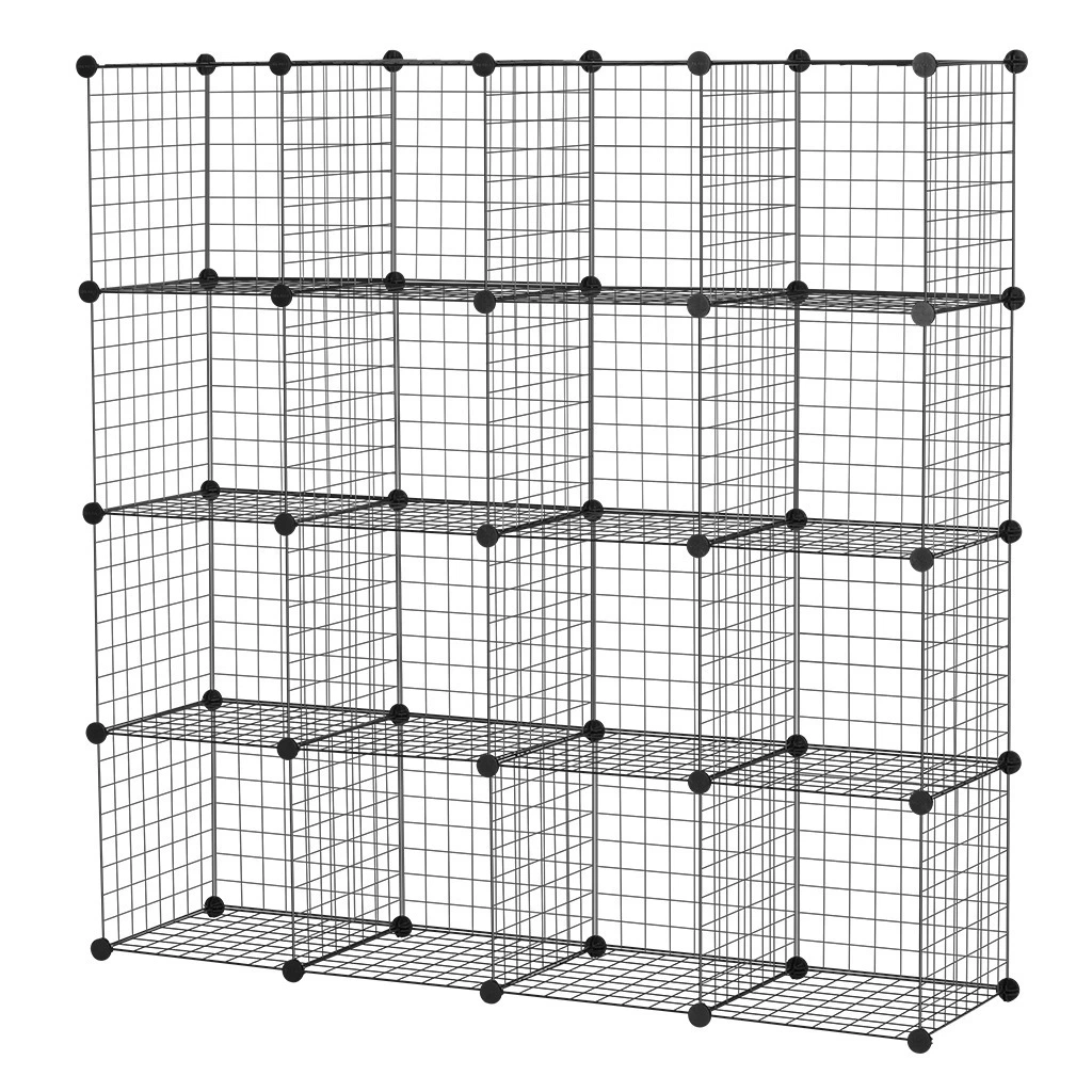 Modern and Simple Combination Storage Living Room Bookshelf Storage Rack Iron Mesh Folding Rack Bookshelf