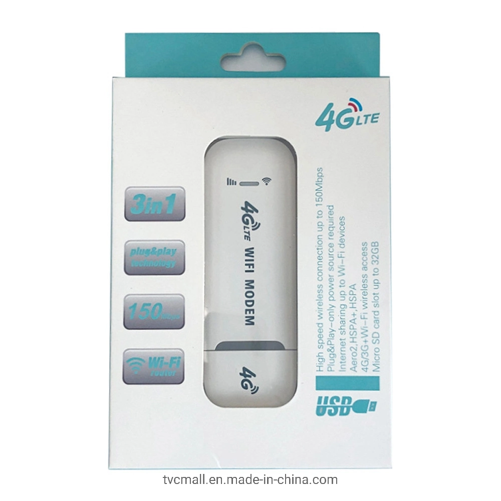 4G LTE B1 / B3 / B5 USB-MODEM 150MBPS Mini Mobile Dongle Hotspot Router - Weiß