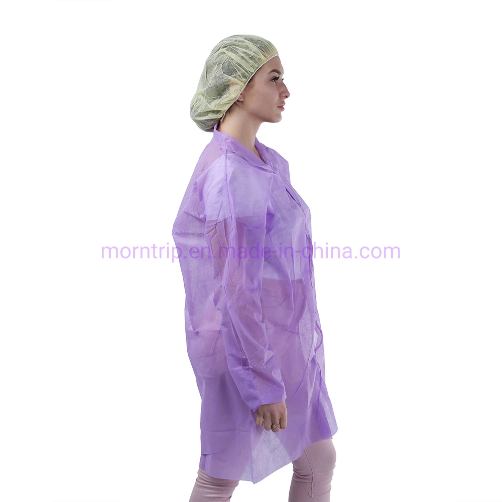 Disposable Breathable Protective Level 2 Chemistry Non Woven Lab Coat