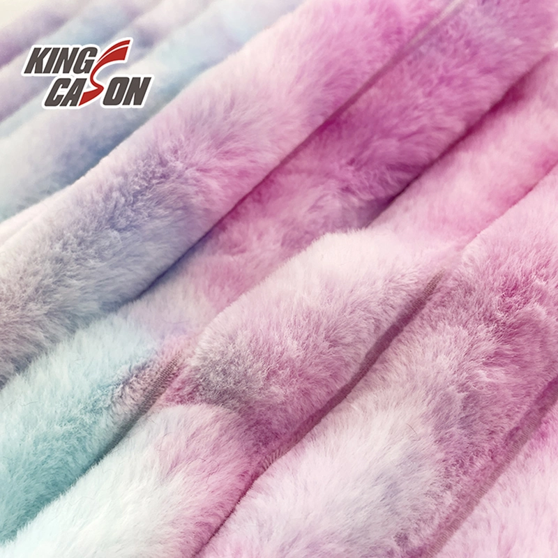 Tie Dye Rabbit Faux Fur Fleece Fabric for Home Textile