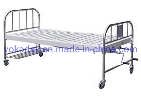 Cama de hospital manual móvil de doble función con cabeza de cama de acero inoxidable