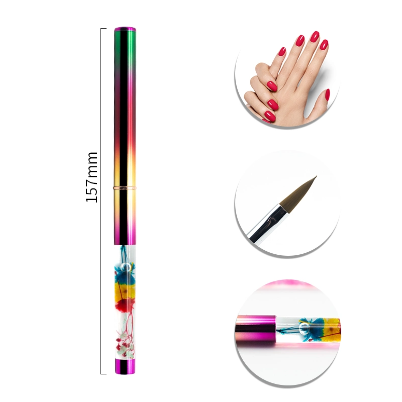 Guyo High quality/High cost performance  Kolinsky Sable Hair Acrylic Nail Brush with Glitter Handle