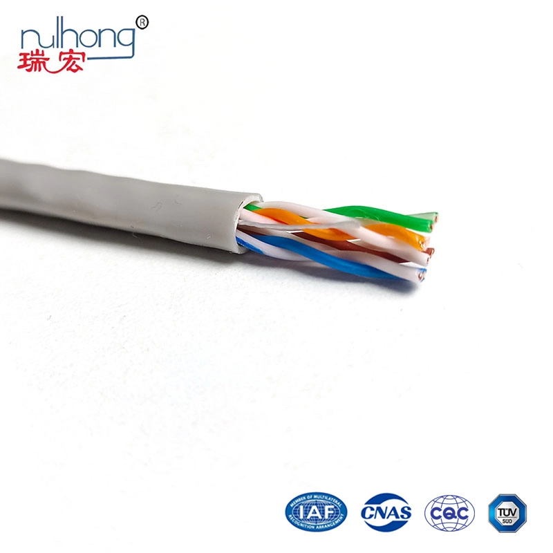 كبل نحاسي لكبل شبكة LAN خارجية RoHS 24AWG من نوع Cat5e كبل اتصال ألياف ضوئية للبيانات