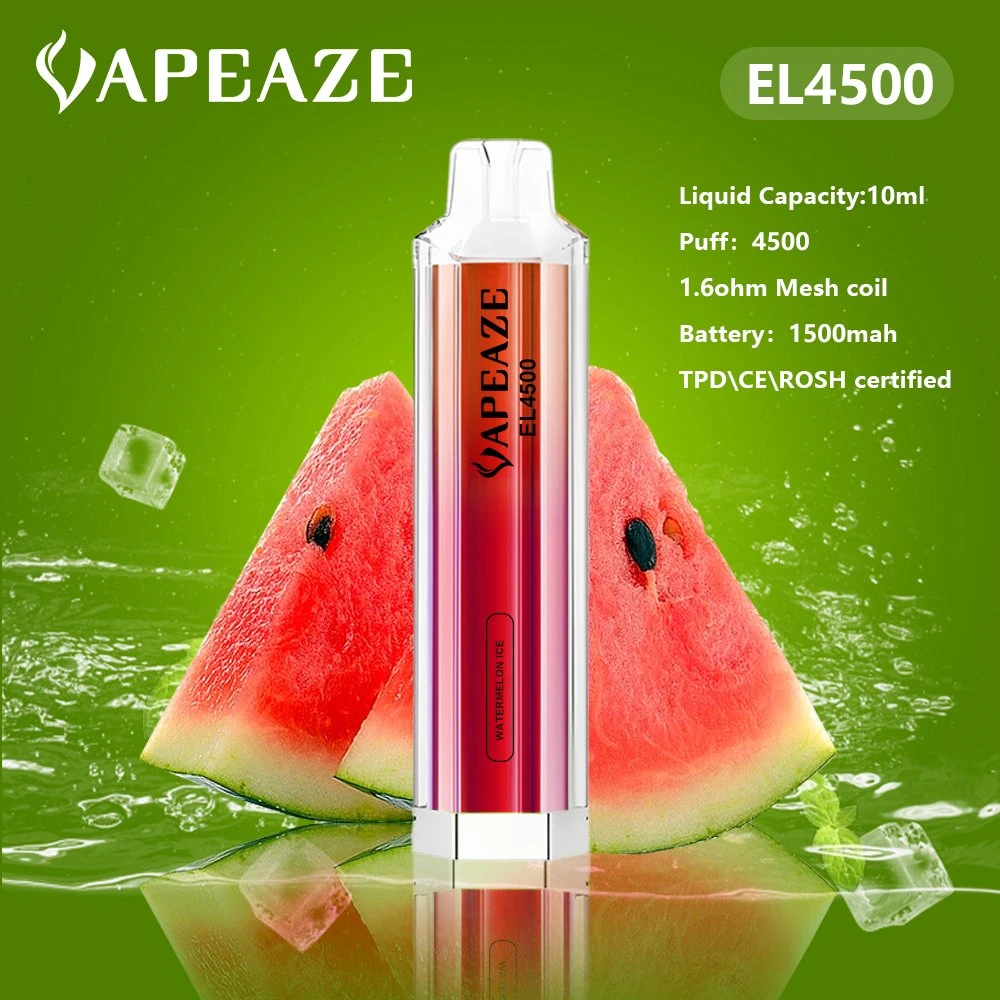 Nuevo Modelo de llegada Venta caliente Crystal VAPE Bar 4500 Puffs Vaporizador seleccionable NIC