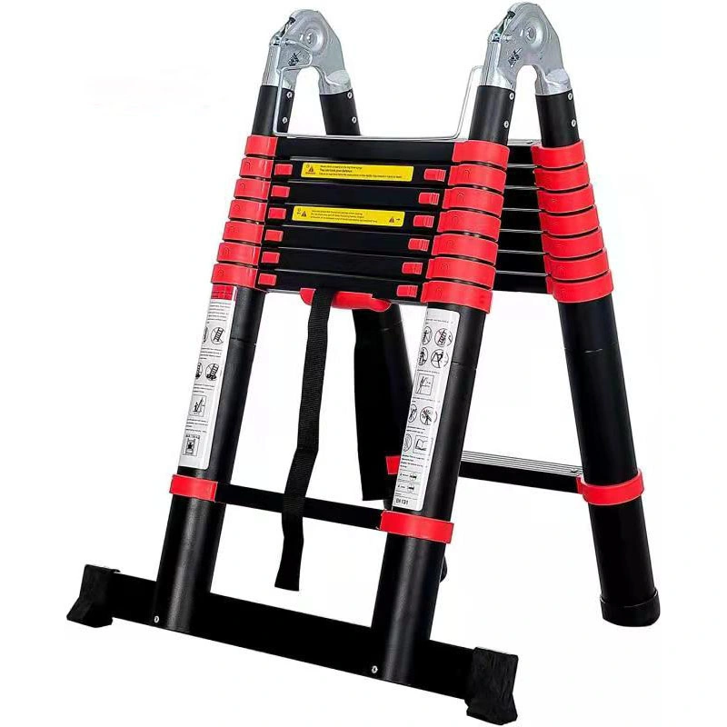 2X8 Step 16.5ft Aluminum Hinges Foldable and Telescopic Ladder with EN 131