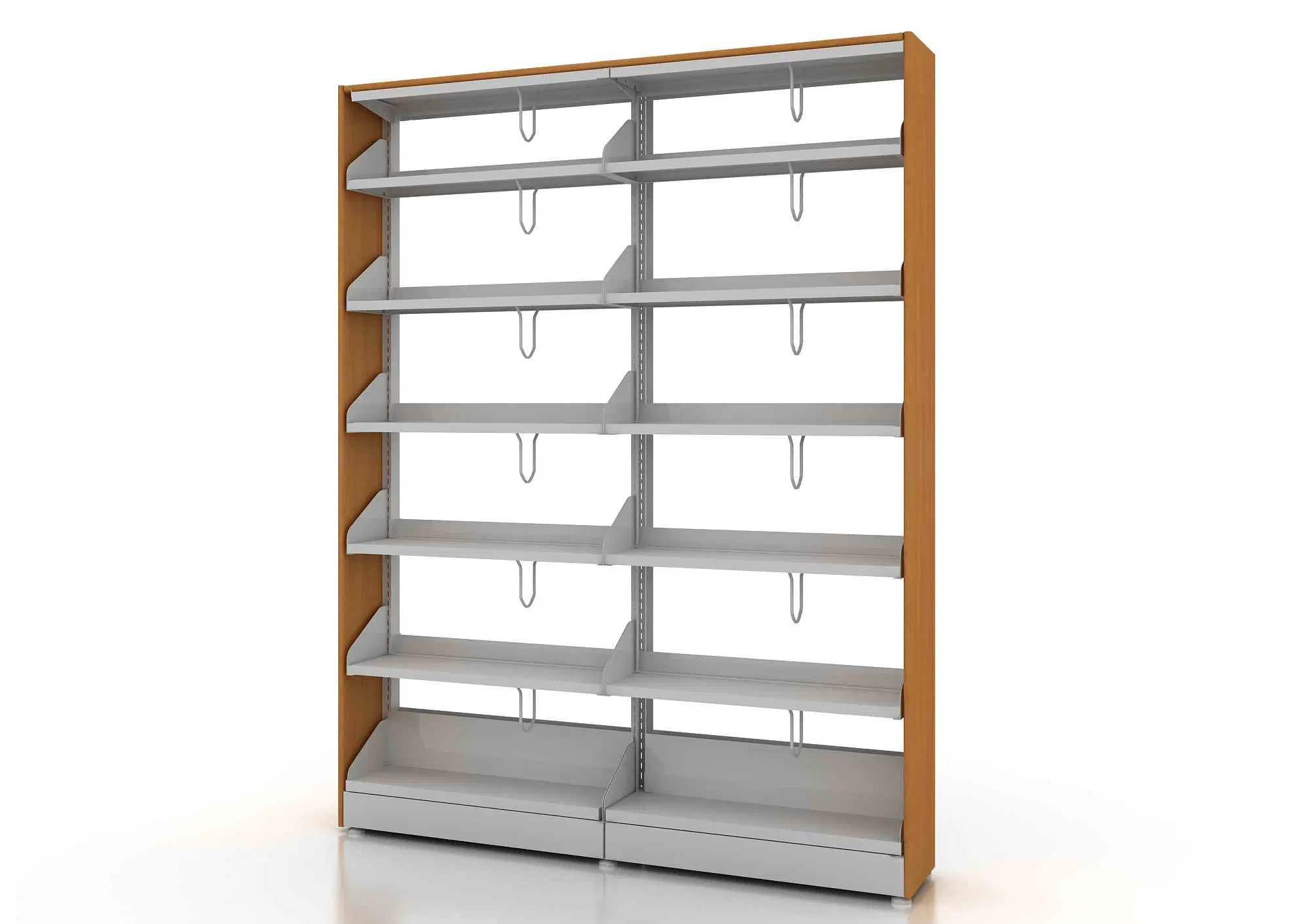 Modern Steel&Wooden Bookcase Bookrack Bookshelf School Furniture for Library