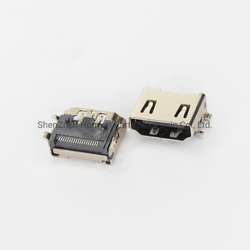 Conector HDMI 19p Níquel cinta completa el posicionamiento de la base de la interfaz de alta definición resistente a la temperatura