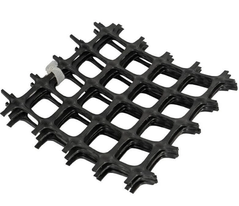 Resistência à tracção de 25 kW Geogrid de plástico biaxial para construção de estradas