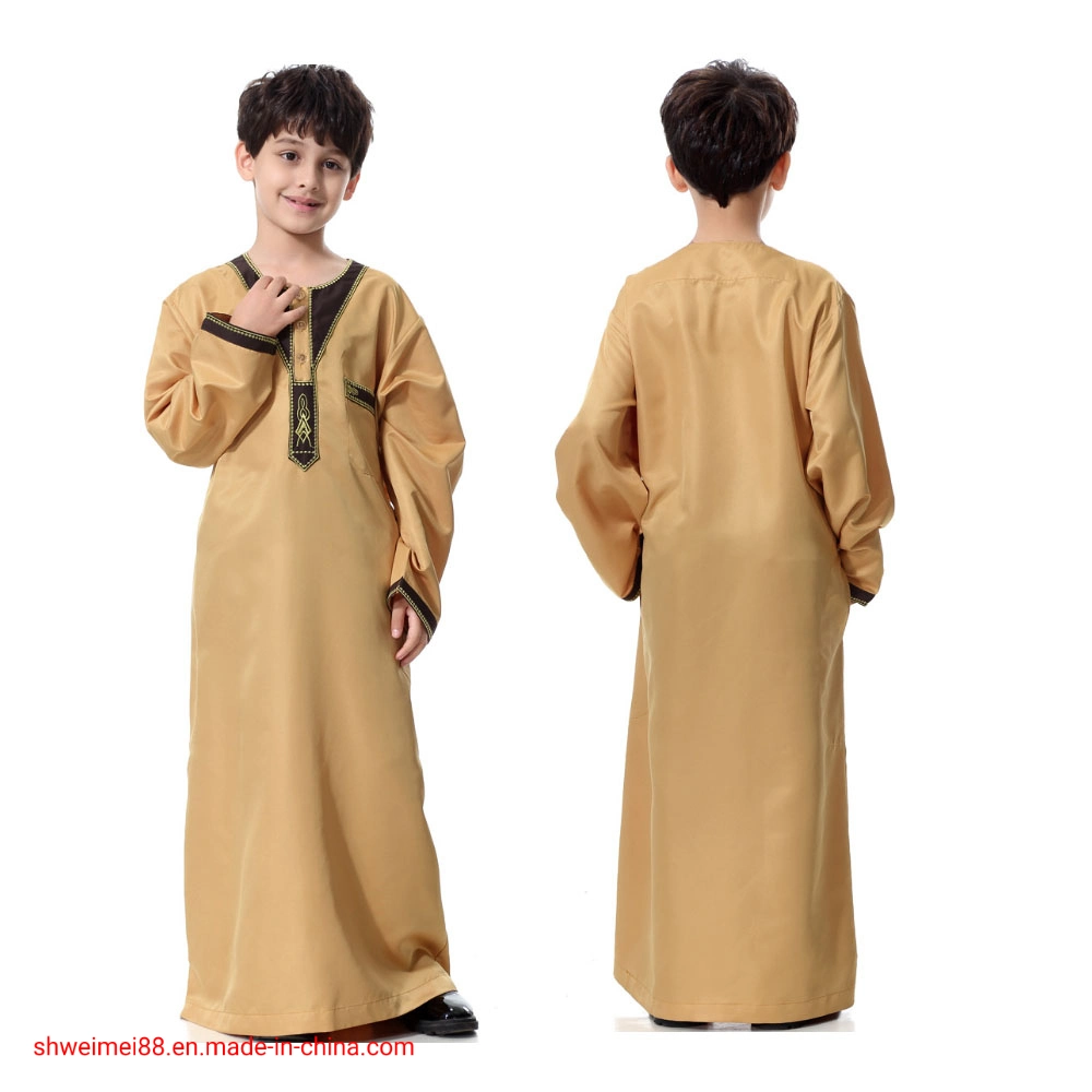 Muslim Children Abaya Islamic Long Sleeve Middle East Kurta Robe Boy Kids Robe Clothes