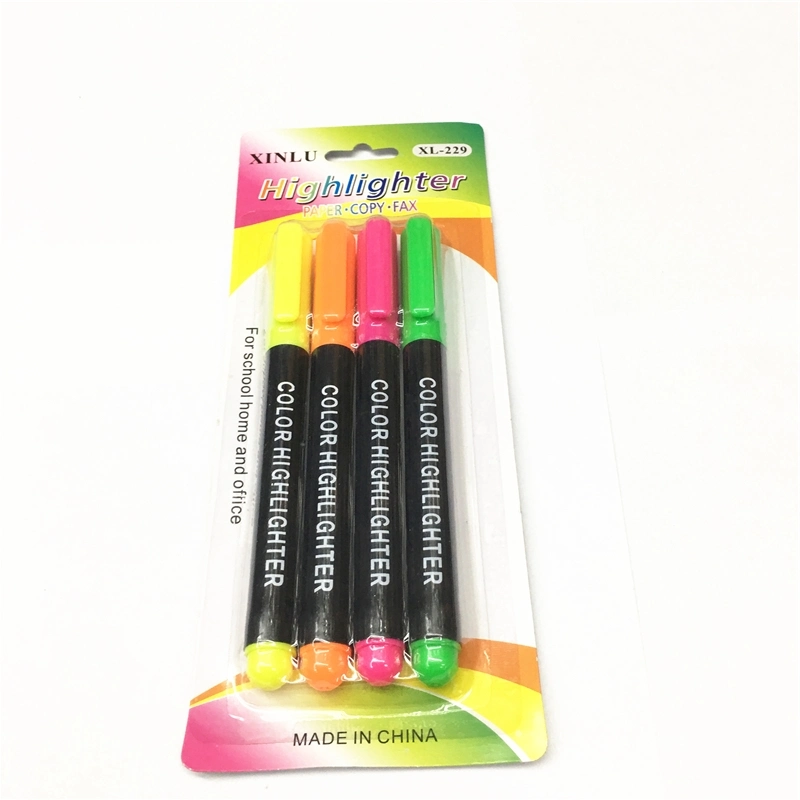 4 Color Highlighter Marker Pen for Office Supply