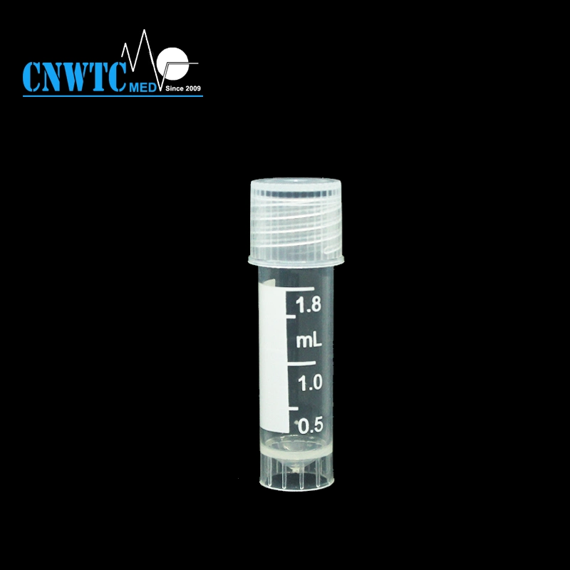 Lab Self Standing Clear Plastic 1.8 2ml Cryovial Tube