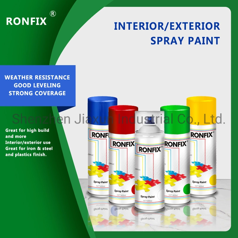 Ronfix Interior Exterior Spray Paint, Aerosol Acrylic Color Spray Paint for Wood, Glass, Car Wall Metal, All Purpose Spray Paint 400ml