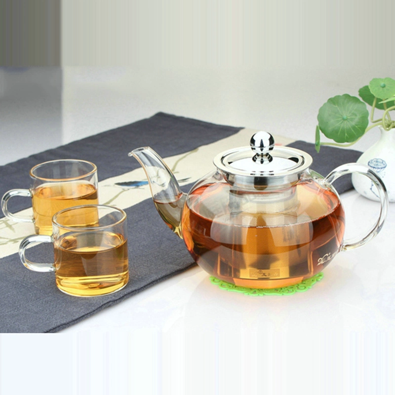 300ml 400ml 600ml Classic High Borosilicate Glass Home Use Tea Pot Kettle, Teapot Tea Set with Cup Glassware