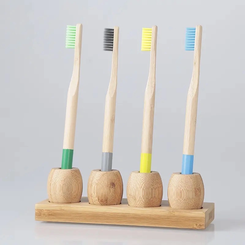 100% Brosse à dents en bambou naturel, biodégradable, en bambou, avec des poils en bois doux, couleur et taille personnalisées.