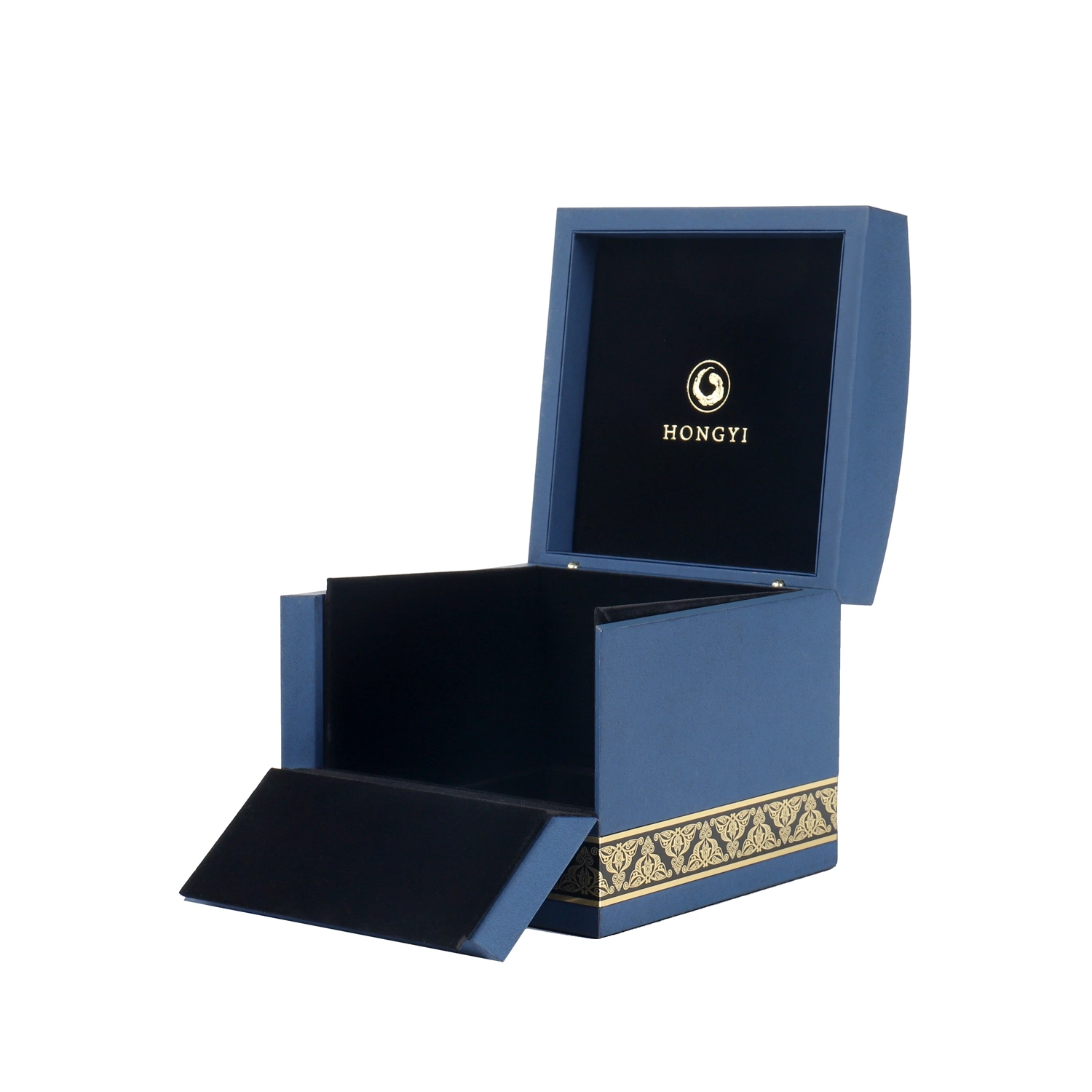 La impresión de embalaje de alta calidad de embalaje de lujo en cuadros personalizados de madera negra caja Perfume