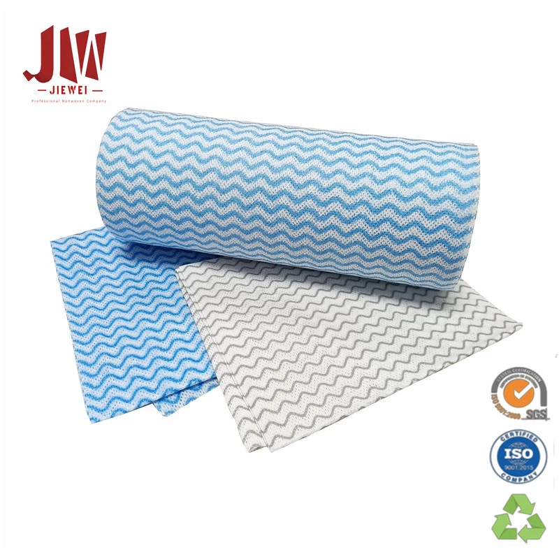 Absorbent Cleaning Cloth Non Woven Spunlace Viscose Fabric Blue Spunlace Wipe Fabric Blue