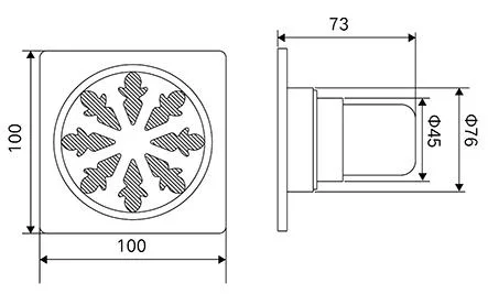 Anti Backflow Anti Odor Insert Square 304 Stainless Steel Bathroom Shower Drain