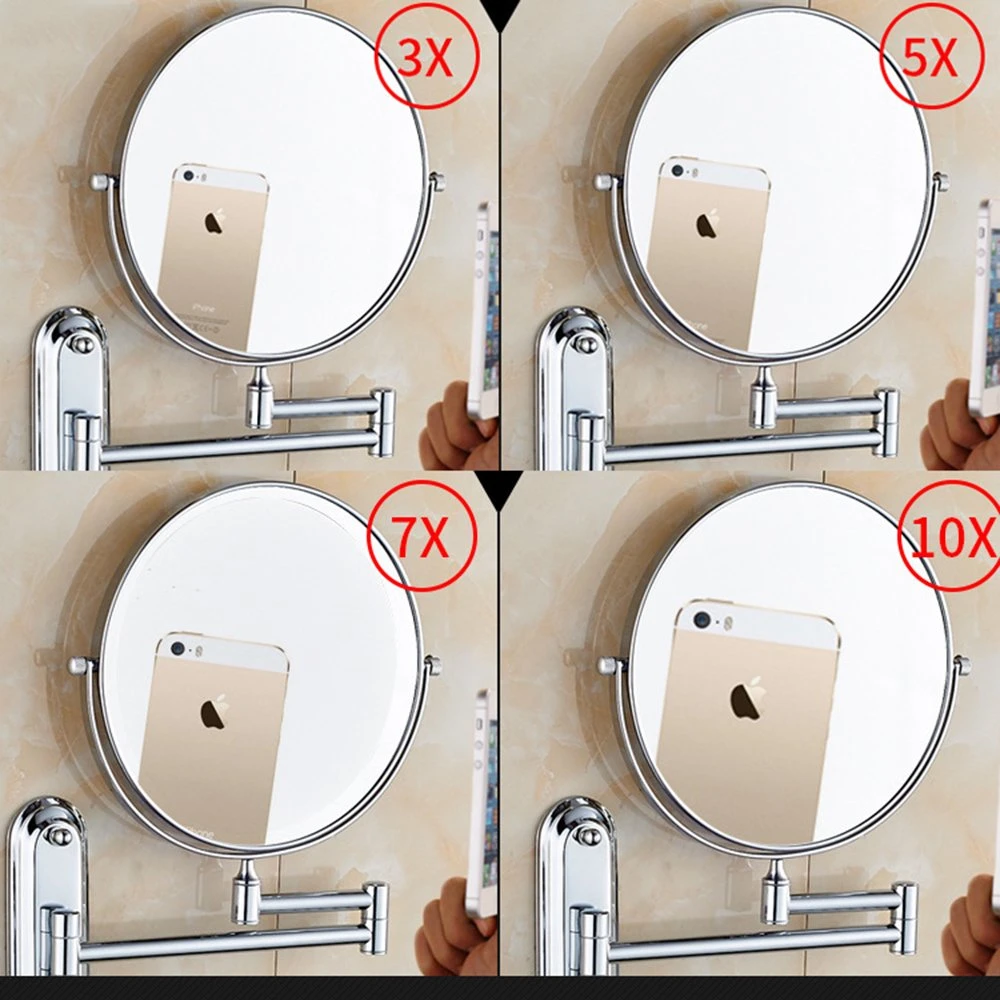 Salle de bains Aquacubic Miroir double face étanche et pliable Anti-Fog cuivre antique miroir de maquillage