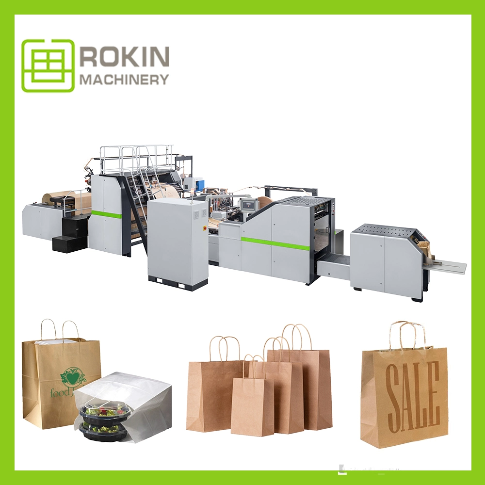 Fully Automatic Brown Mini Paper Shopping Bag Machine Automatic Paper Cement Bag Making Machine Square Button Paper Bag Machine