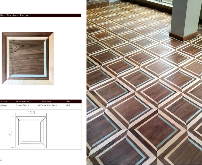 High quality/High cost performance  Customed Highly Personalized Artistic Handmade Solid Wood Parquet Floor