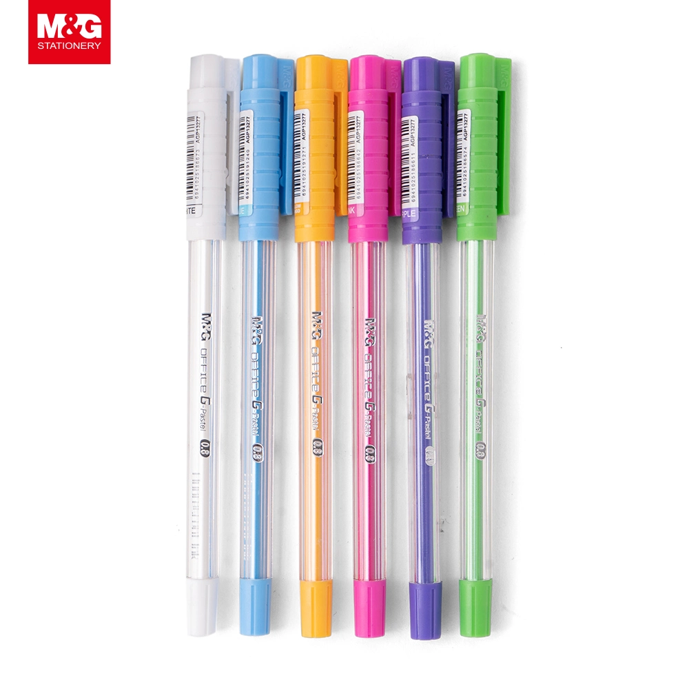 M&G Economic Pastel Neon Gel Pen 0.8mm White/Blue/Pink/Orange/Green/Purple 6 PCS/Set Box