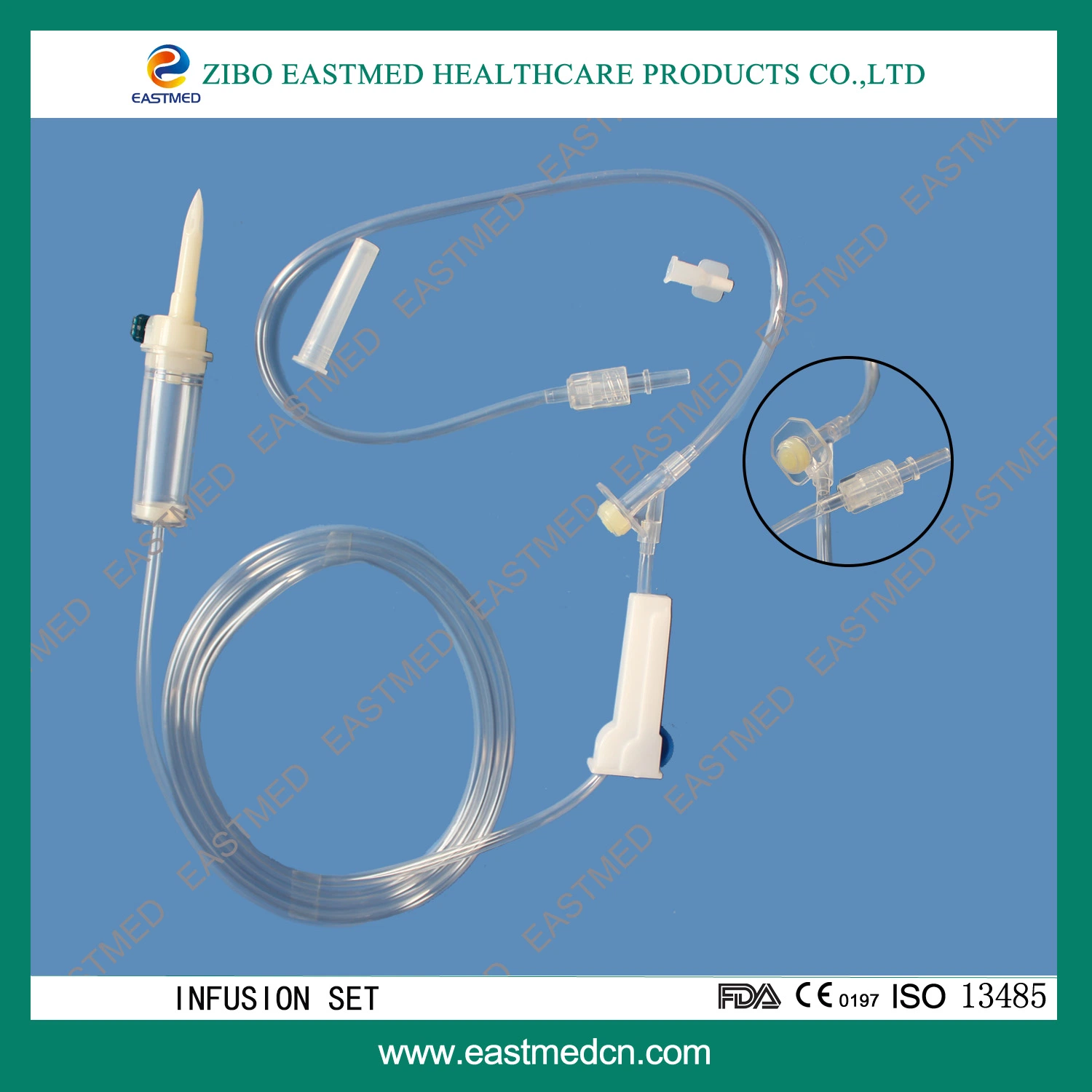 Disposable Medical Non-Vented Drip Chamber Luer Slip with Needle 1.25m Infusion Set