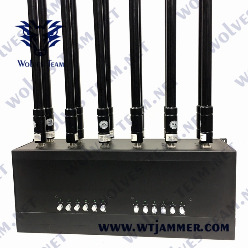 16 Bänder Einstellbares GSM CDMA 3G 4G 5G Mobiltelefon UHF VHF WiFi GPS Lokjack Signal Jammer 60 Meter