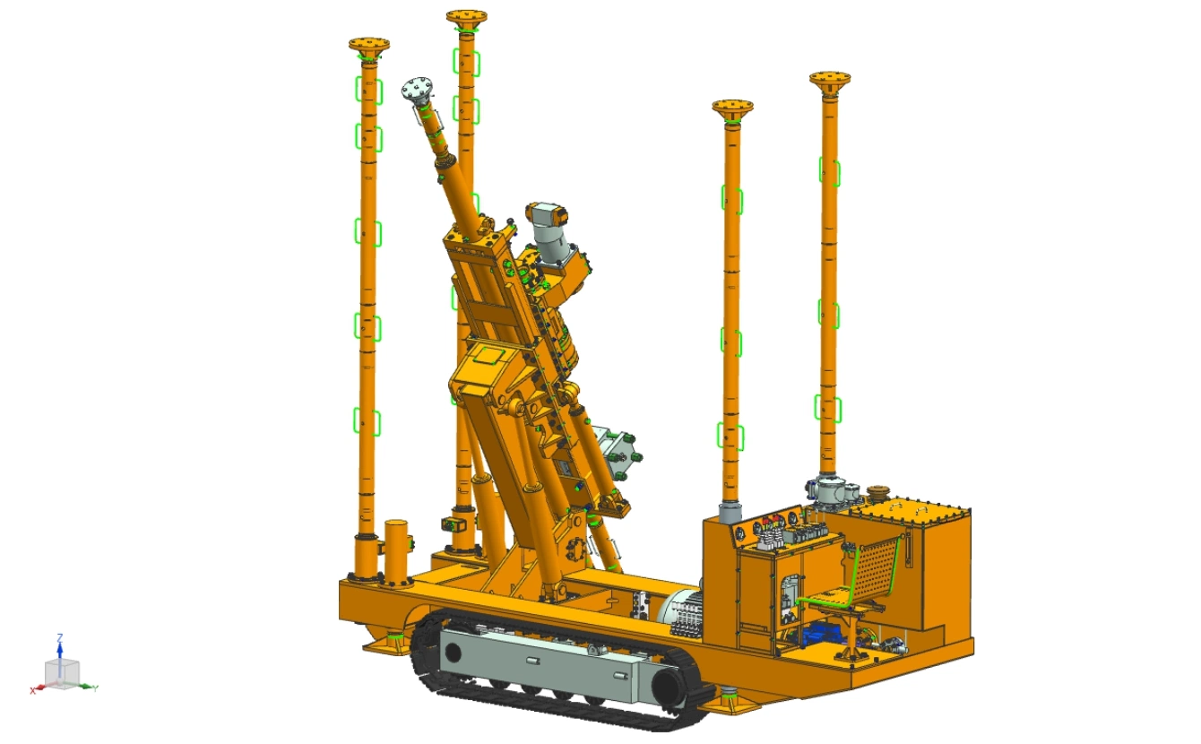 Multi-amplitud Full Hydraulic Crawler Drilling Rig para la mina de carbón Zdy6500lp